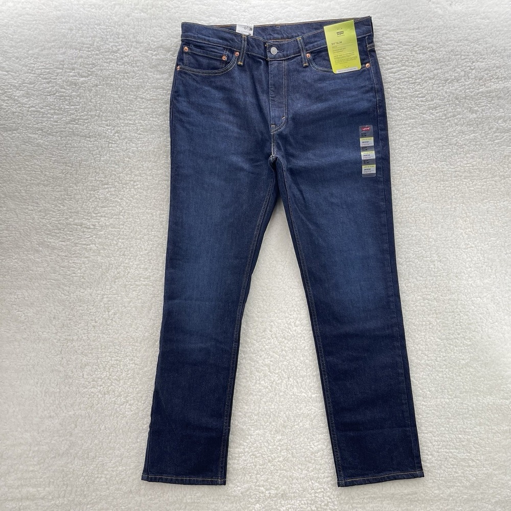Levis 511 Jeans Men 36x32 Blue Slim Dark Wash Stretch Denim Preppy Grunge New